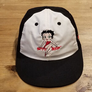 Vintage Betty Boop Hat Cap Snapback Black White 30s Cartoon One Size Adjustable